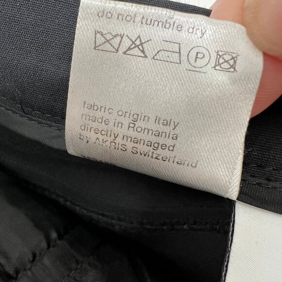 Akris punto Franca Mid Rise Cropped Pants Women US 8 Black Cotton Blend Slim Fit - Picture 10 of 13